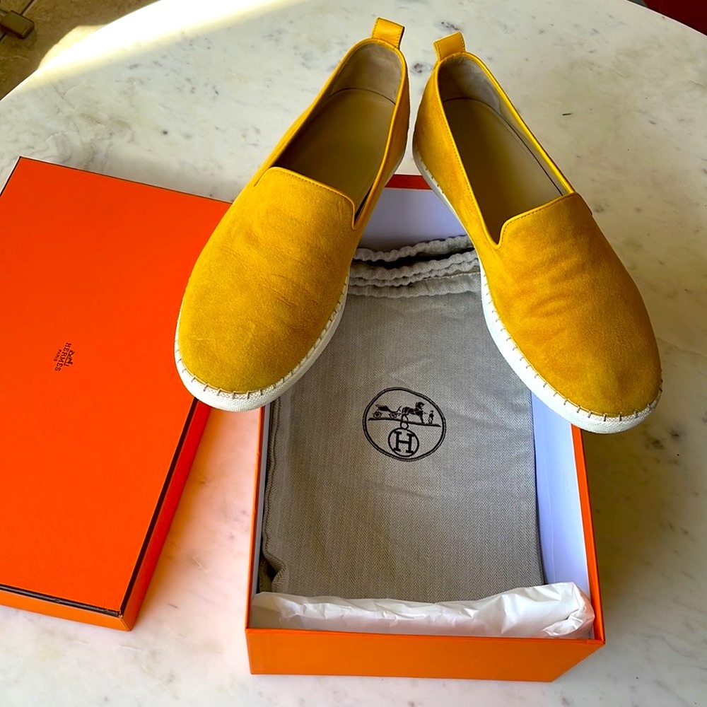 Hermes men’s suede boat shoes size 44 EU